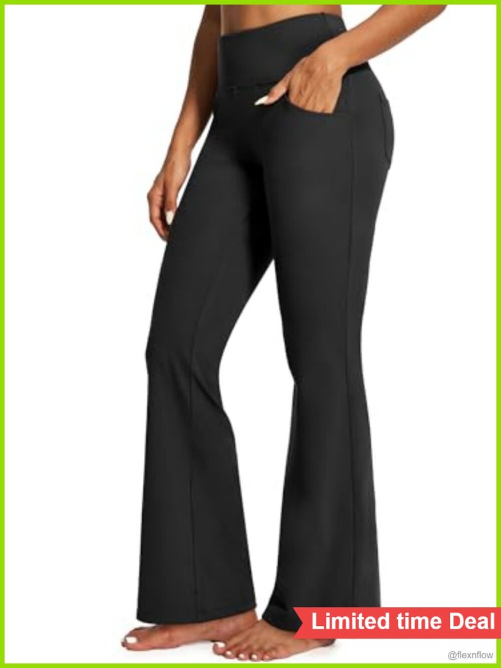 IUGA Bootcut Yoga Pants High Waist Tummy Control 4 Pockets Stretch
